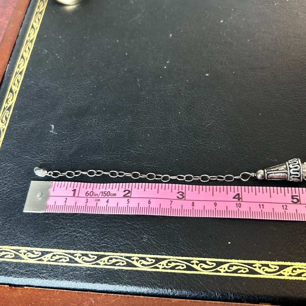 Vintage crystal/glass three strand necklace, .925 clasp Art Deco-Style - Picture 9 of 9